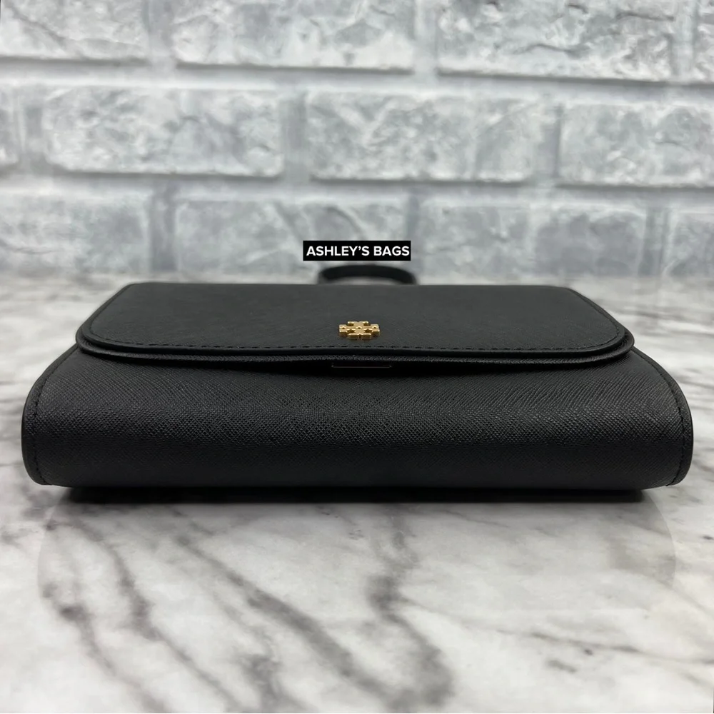 Tory Burch Emerson Chain Wallet Crossbody In Black